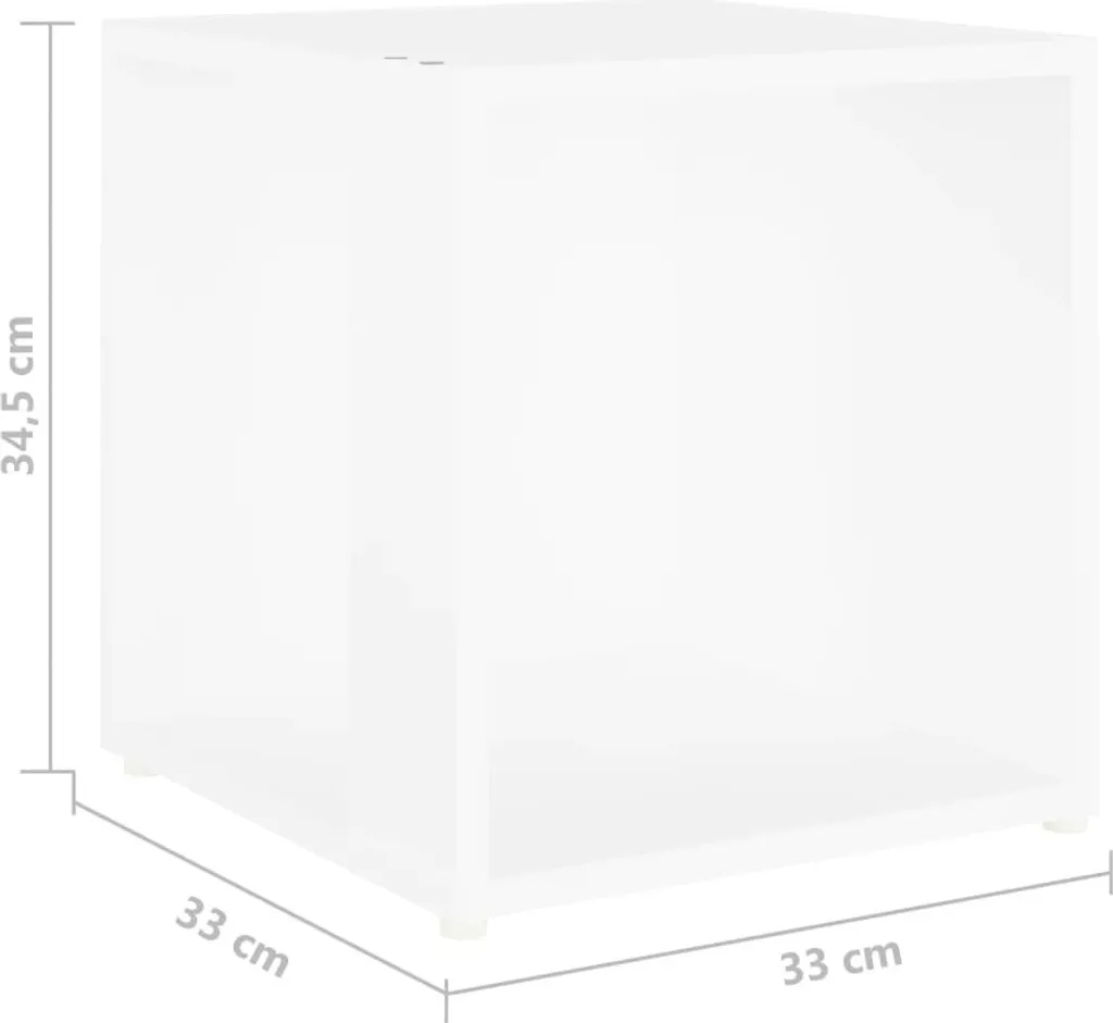 Petite table d'appoint 33cm blanche résistante en bois composite durable - 7