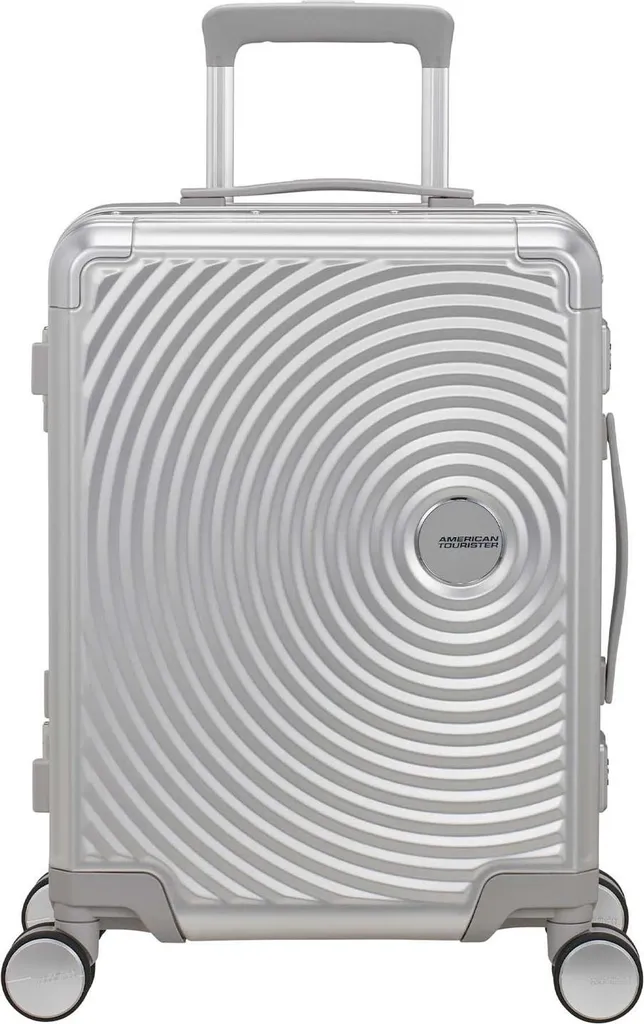 American Tourister Soundbox Alu Spinner 55 Trolley Silver Gris Clair