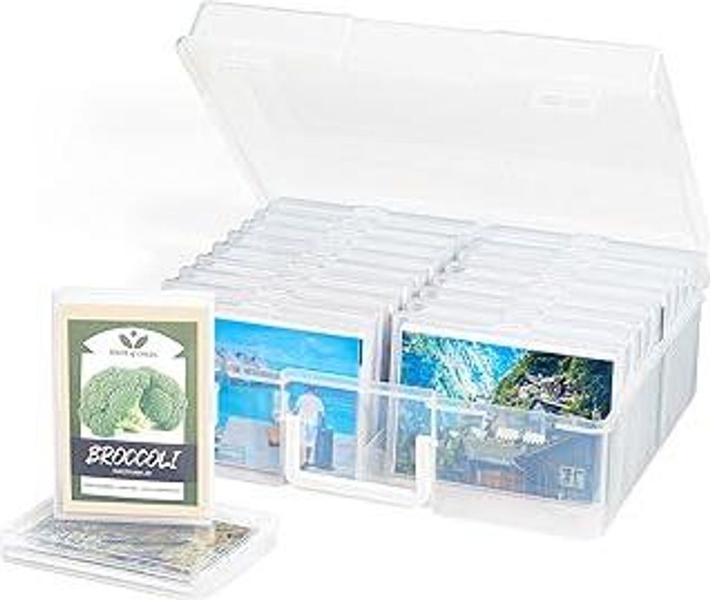 Lifewit Foto Aufbewahrungsbox mit 18 PCS innere Fotohalter, Fotobox 10,1 x 15,2 cm, durchsichtige Fotoboxen zur Aufbewahrung, Foto Organizer Box au...
