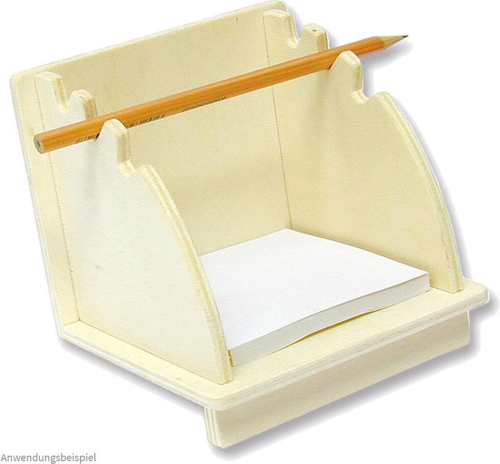 matches21 Zettelbox Stifteablage als Laubsägevorlage Holz Bausatz f. Kinder Werkset Bastelset ab 10 Jahren