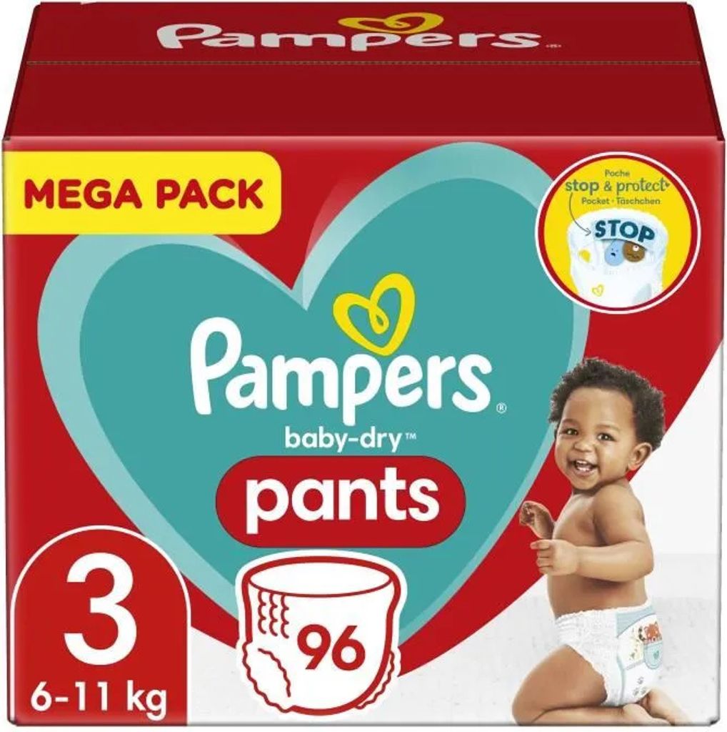 Pampers - Baby Dry Pants - Grösse 3 - Mega Pack - 96 Produktbild 