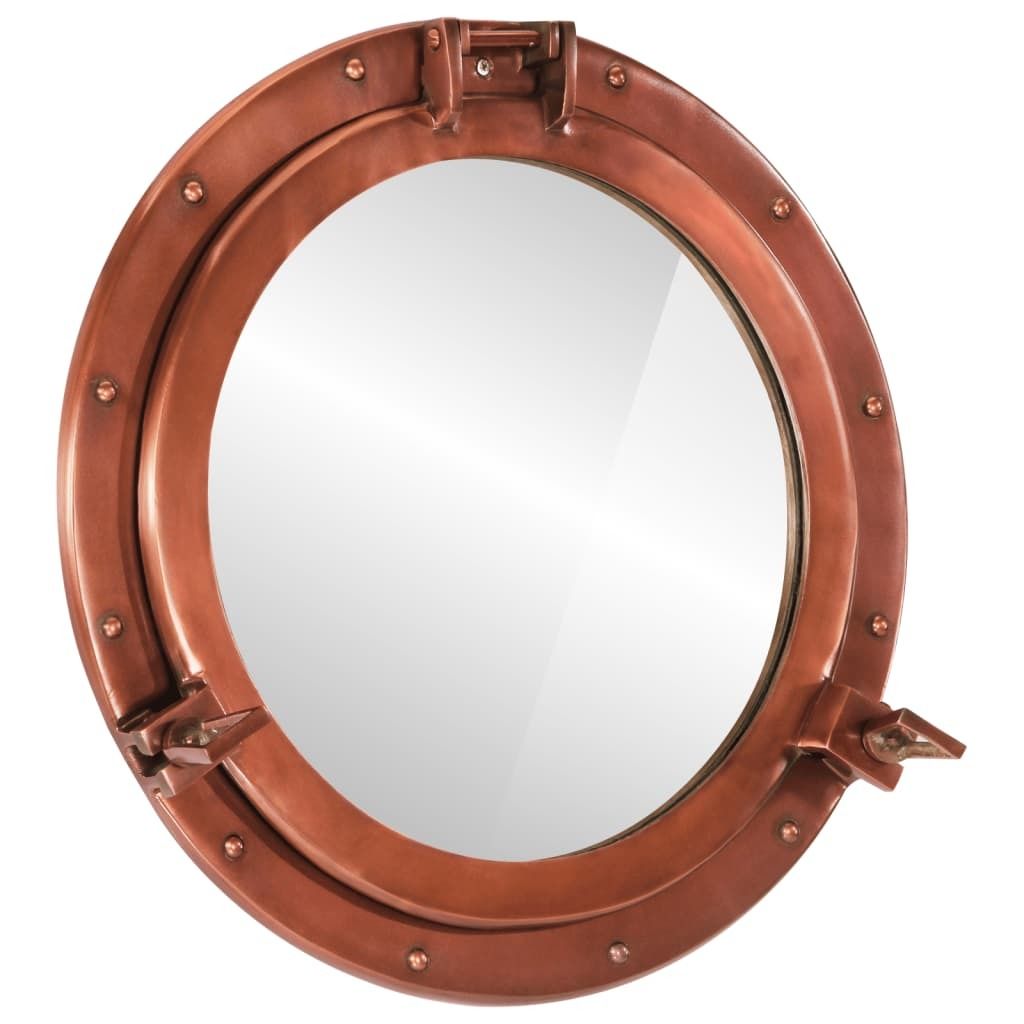 "2026 Promotion" Bullaugen-Spiegel Wandmontage Ø50 cm Aluminium und Glas - Wandspiegel CC21701