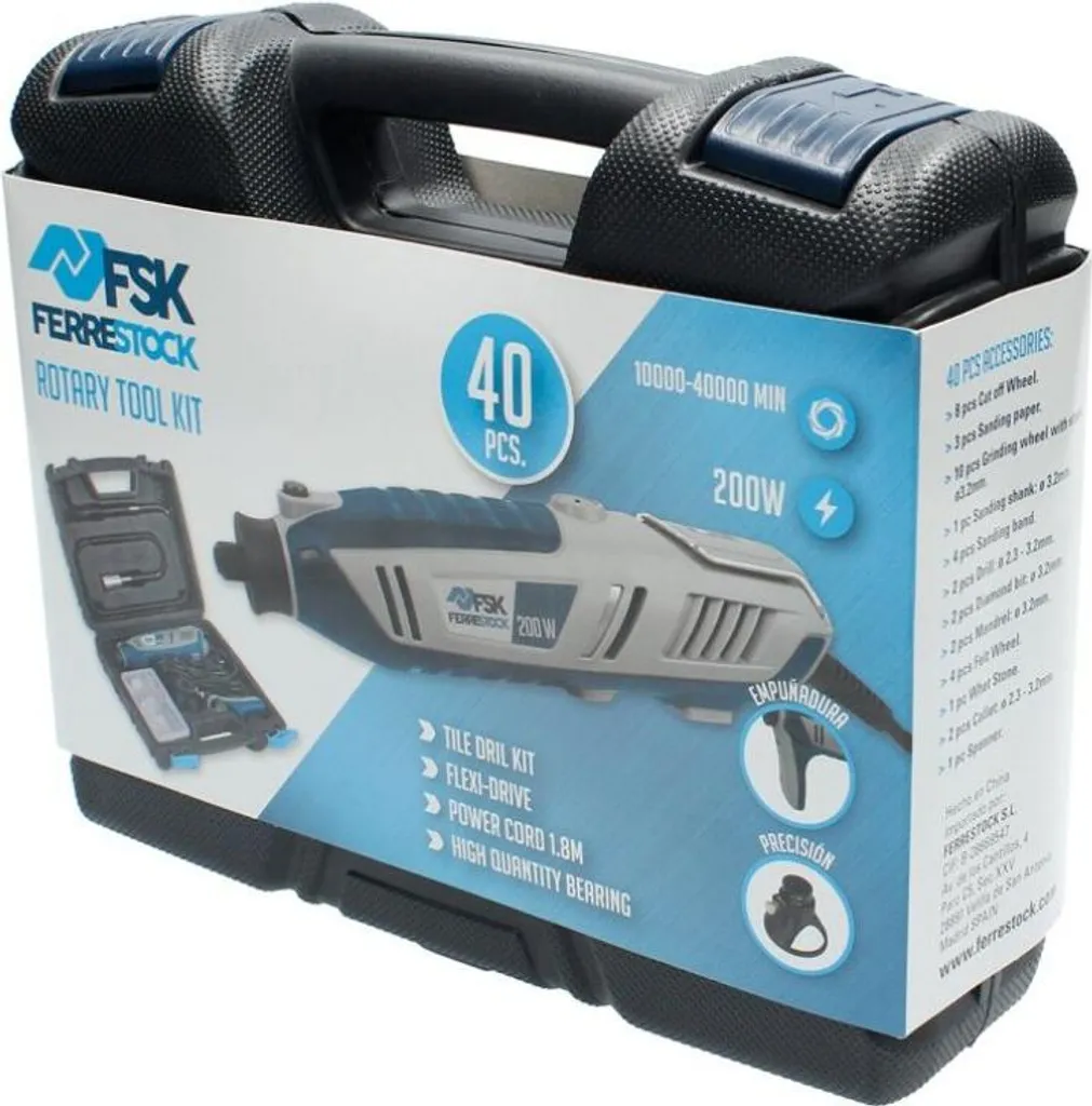 Mini-meuleuse Ferrestock 200W avec kit d'accessoires de précision - 2