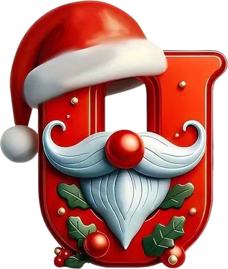 26 Buchstaben Weihnachtsschmuck Personalisierter Weihnachtsmann Monogramm Anfangsbuchstabe Weihnachtsbaumanhänger für Baum DIY Handwerk Heimdekor...