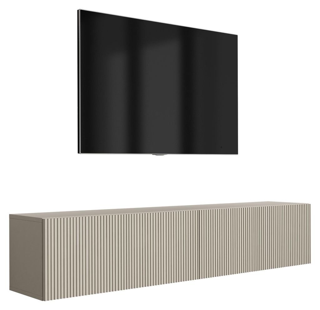 TV-Schrank mit geriffelte Fronten, Kaschmir, 170 × 32 × 33,6 cm