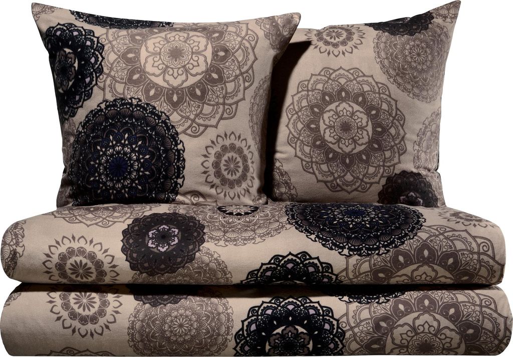 Erwin Müller Bettwäsche Sparpaket 4-teilig beige 2x 155x240 cm + 2x 80x80 cm