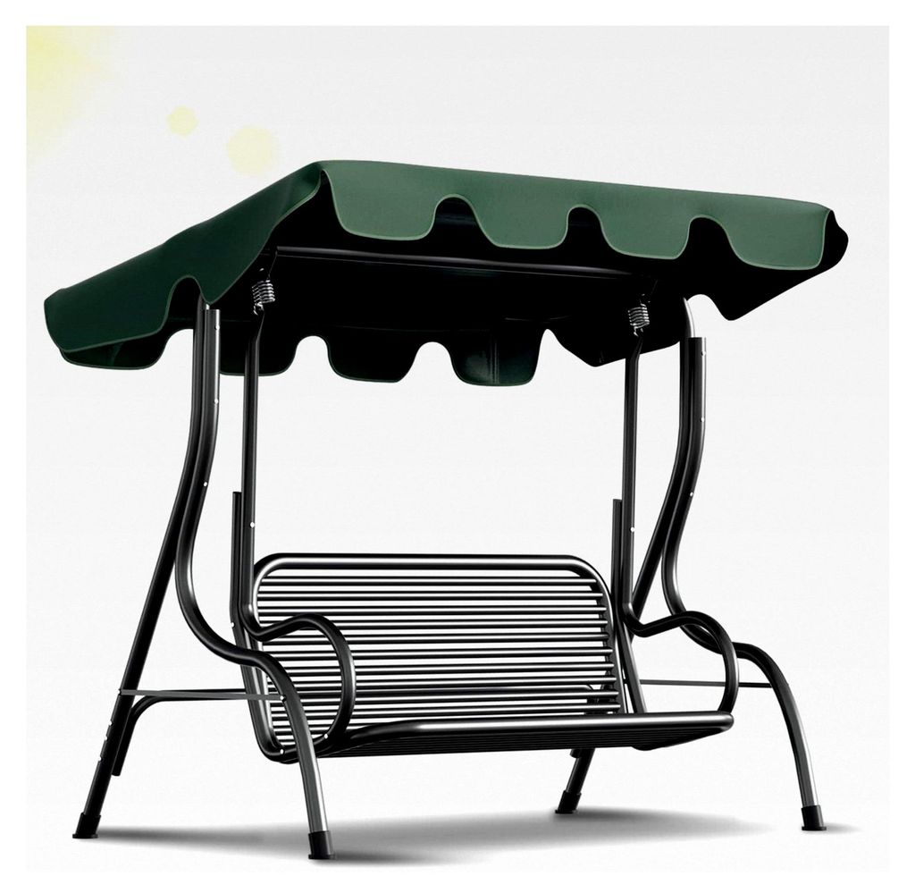 Ersatzdach für Hollywoodschaukel, Universal, 210x145cm Sonnendach für 3-Sitzer, wasserabweisend und UV-Schutz für Gartenschaukel, Grün