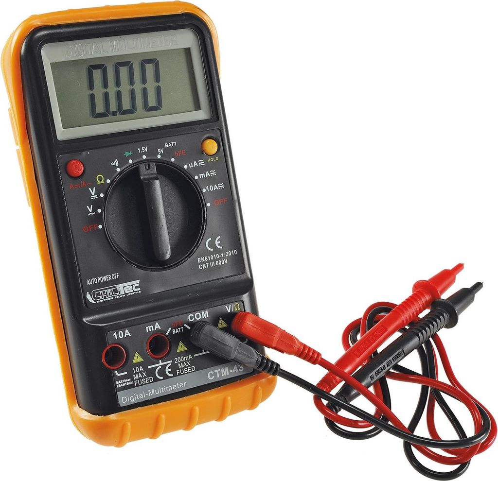 ChiliTec 19404 Digital-Multimeter "CTM-43 big" Volt, Amp., Ohm, autom. Messbereichswahl