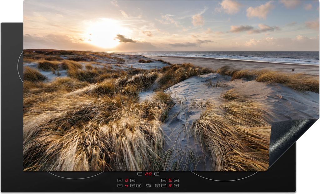 KitchenYeah Herdabdeckplatte Strand - Meer - Scheveningen - Niederlande , 91x52cm, Küche Deko, Glaskeramikfeld Herdabdeckung, Abdeckplatte fùr ...