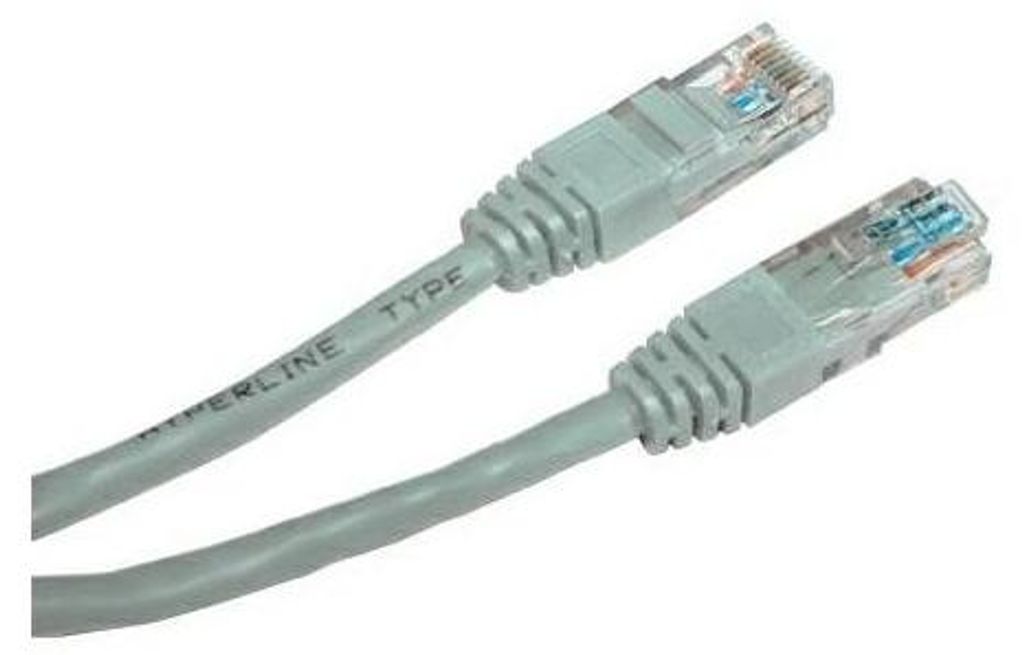 LAN UTP-Patchkabel, Kat.5e, RJ45 M - RJ45 M, 10 m, ungeschirmt, grau, Logo-Blister