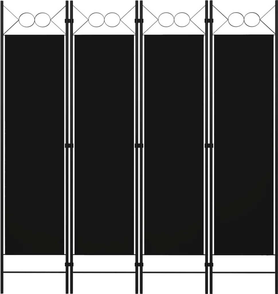 Séparation de pièce 4 pièces noir 160x180 cm The Living Store pour salon