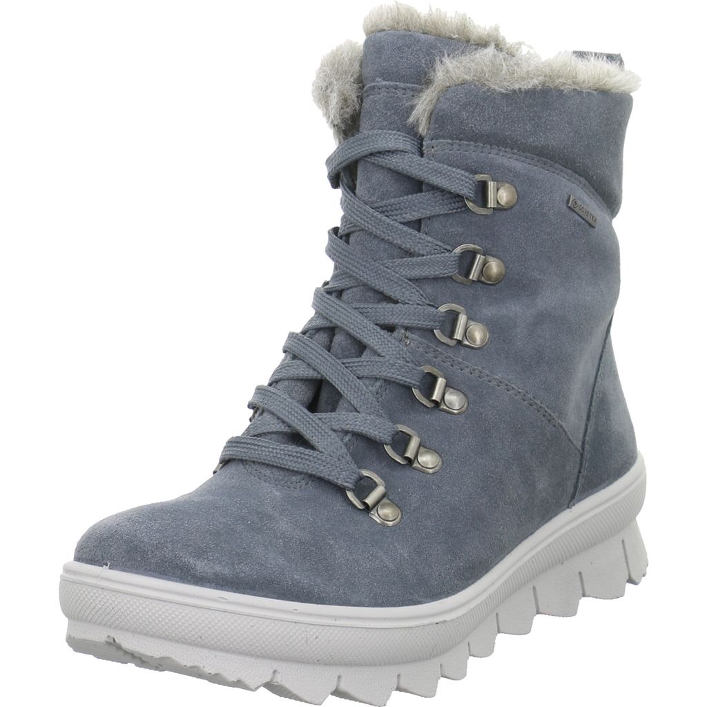 Legero Damen Schaftstiefel ungefüttert blau Gr. 4