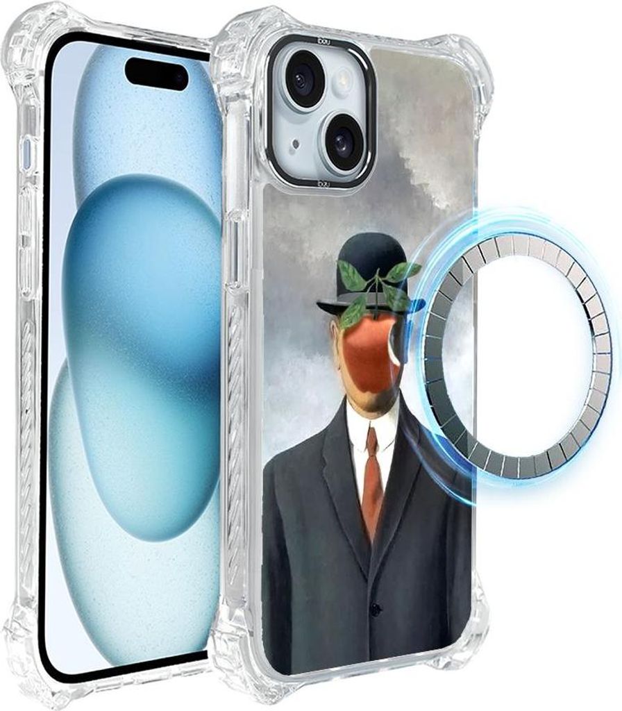 iPhone 15 Plus IBIZU DropGuard Ultra Case mit MagSafe, Rene Magritte, Son of Man