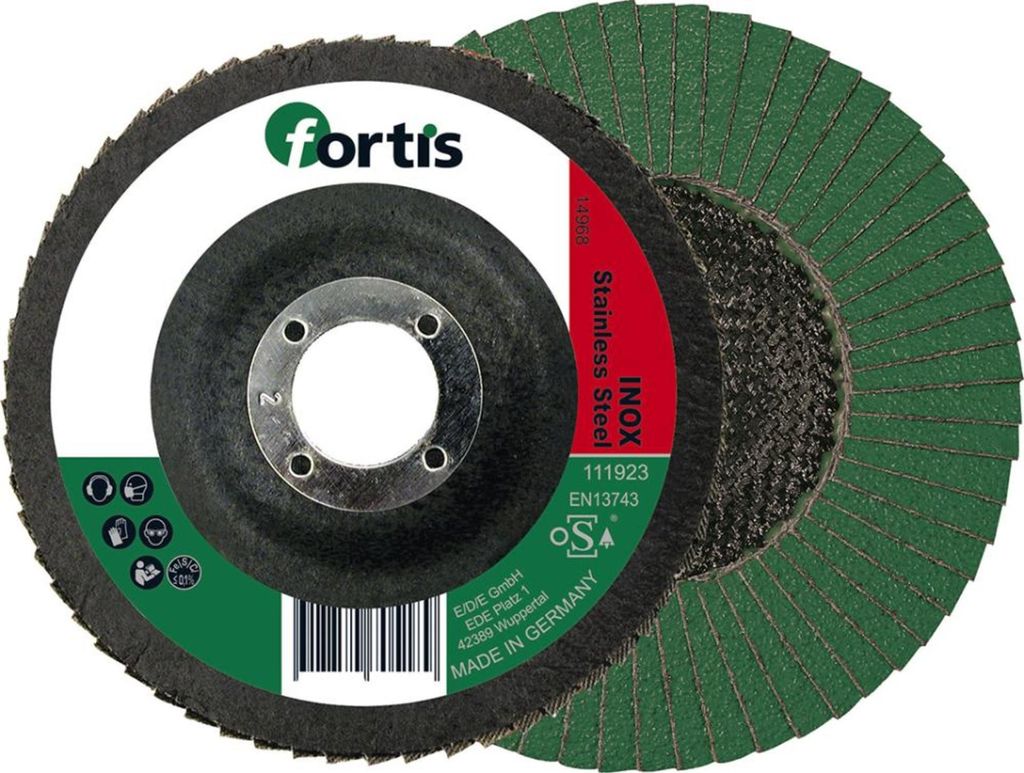 Fächerschleifscheibe Inox125mm K40 gewölbt FORTIS