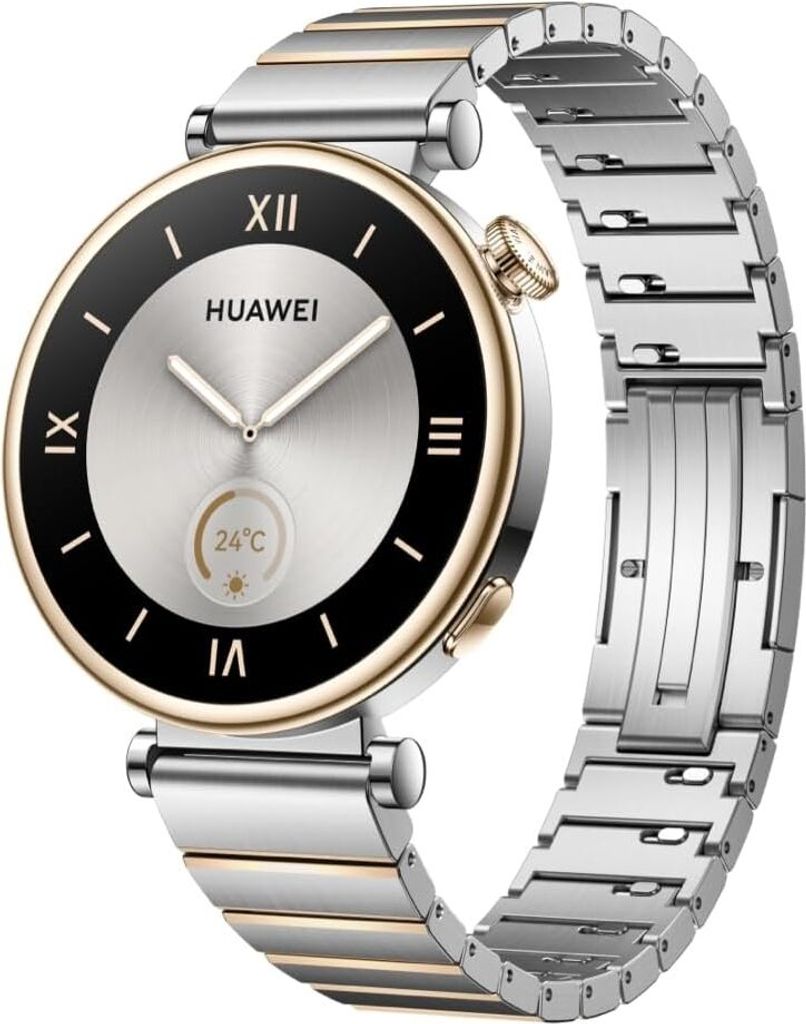 Huawei Watch GT 4 41mm Smartwatch, GPS, iOS & Android, Edelstahl, 7 Tage Akkulaufzeit, Kalorien- & Gesundheitsmanagement, SPO2, Silberriemen