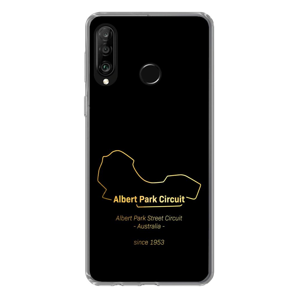 MuchoWow Handyhülle Schutzhülle Hülle für Huawei P30 Lite Australien - F1 - Rennstrecke Silikon Softcase Handy Hülle - Handyhülle