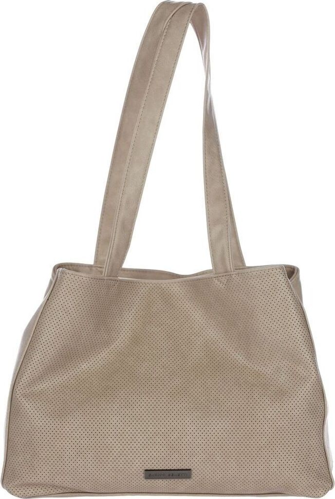 Große Damen Tasche Schultertasche Umhängetasche Crossover Bag Leder Optik Handtasche Taupe
