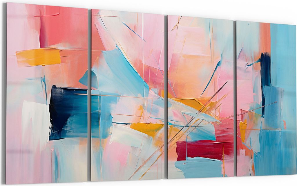 DEQORI Glasbild Echtglas 4x30x60 cm 'Choreografie der Farben' Wandbilder XXL groß