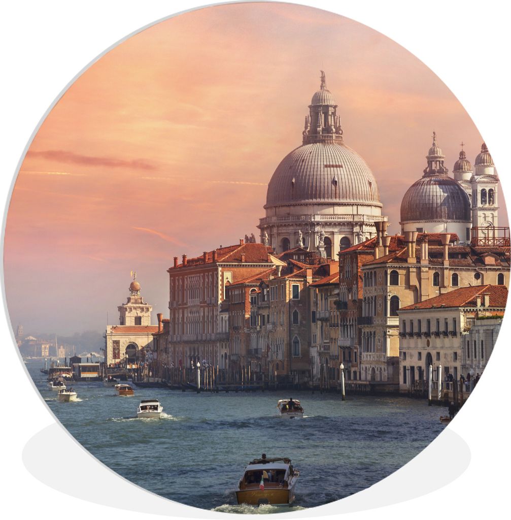 MuchoWow Rundes Wandbild - Runde Bilder Italien - Venedig - Canal Grande Ø 60 cm Kreis Wanddekoration Kunststoff - Wandkreis - Wandschmuck - Wan...