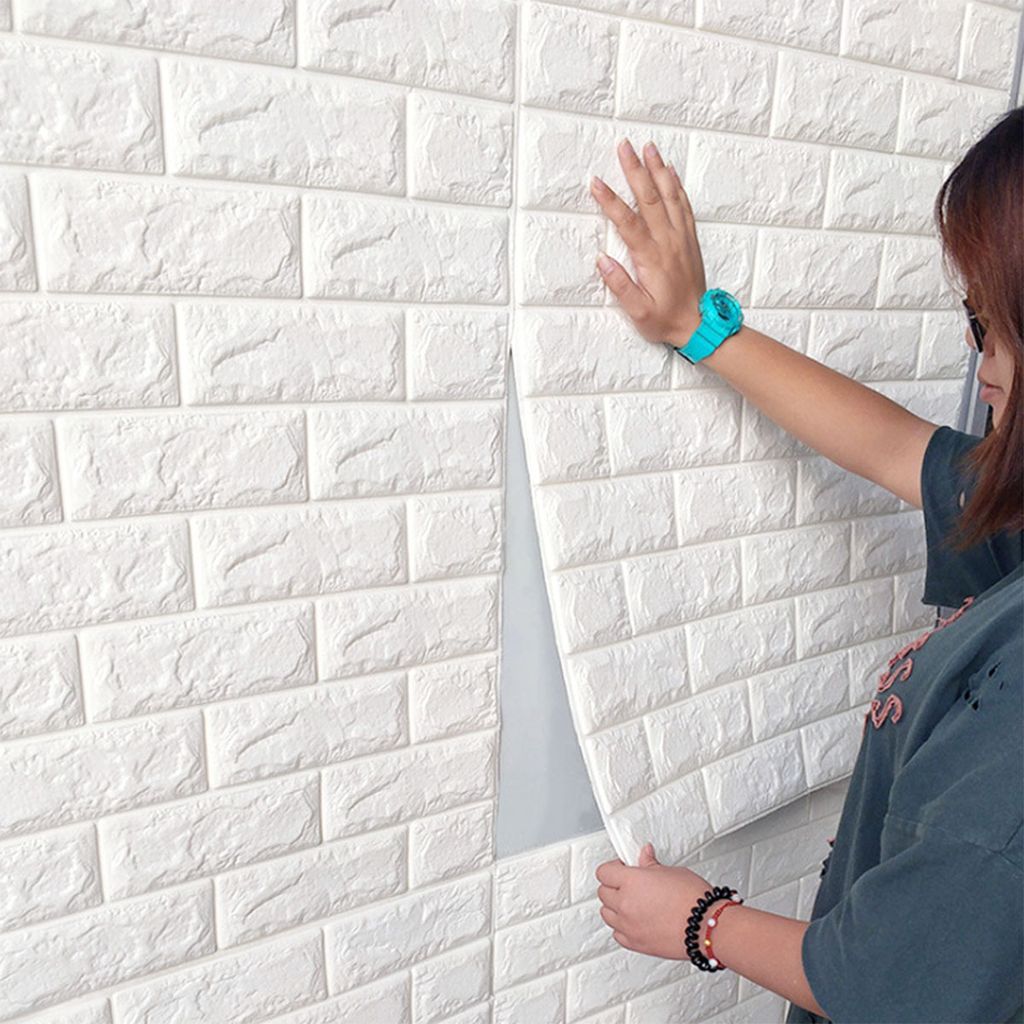 10 tlg 3D Tapete Wandpaneele Selbstklebend Ziegelstein Wasserdicht Wandaufkleber 
