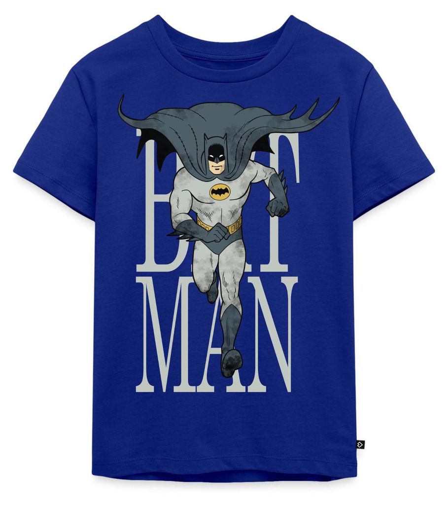 Spreadshirt Batman Rennt Durch Die Nacht Kinder Premium T-Shirt, 110/116 (4 Jahre), Royalblau
