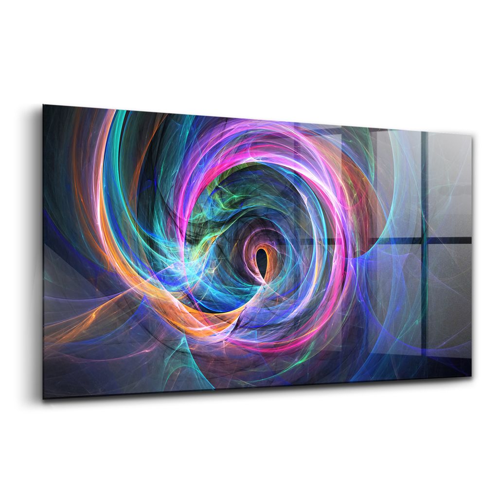 Glasmalerei - dekorative Malerei - moderne Malerei - 100x50 - Buntes unendliches Fraktal