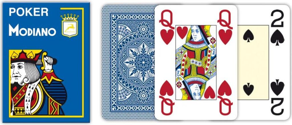 Modiano Pokerkarten Dunkelblau 100% Plastik 4 Large Index