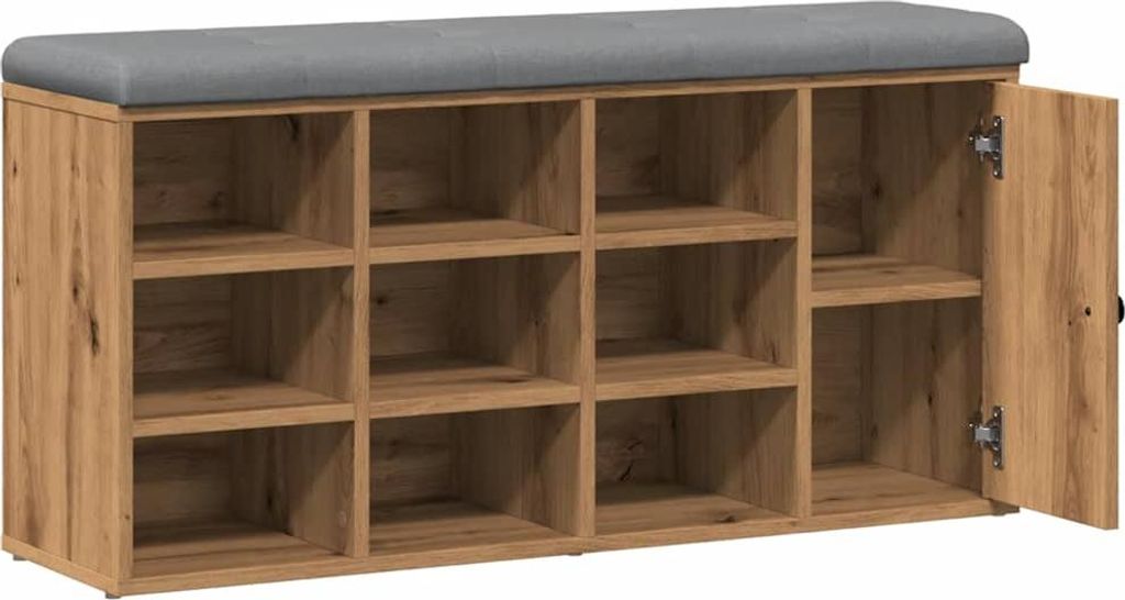 vidaXL Schuhbank Artisan-Eiche 102x32x50 cm Holzwerkstoff