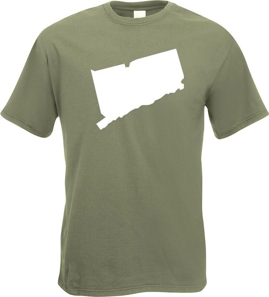 Kiwistar - T-Shirt - Olive - USA - Connecticut Hartford Herren Funshirt Bedruckt Design Sprüche Spruch Motive - mit Motiv Bedruckt - Funshirt Desi...