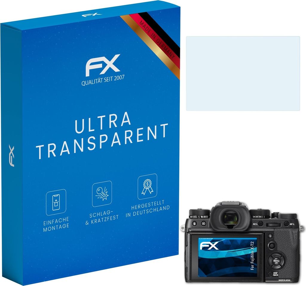atFoliX FX-Clear 3x Schutzfolie kompatibel mit Fujifilm X-T2 Displayschutzfolie