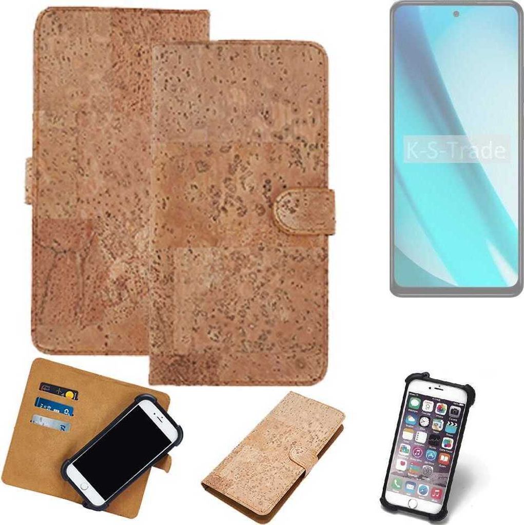 K-S-Trade Hülle kompatibel mit BLU G93 Kork Handyhülle Cover Schutzhülle TPU Case Bumper in Hellbraun, (1x)