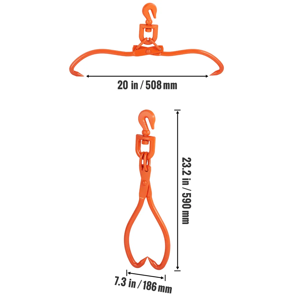 Griffe de Levage 2 Dents 457mm - Pince Forestière Robuste Acier - 8