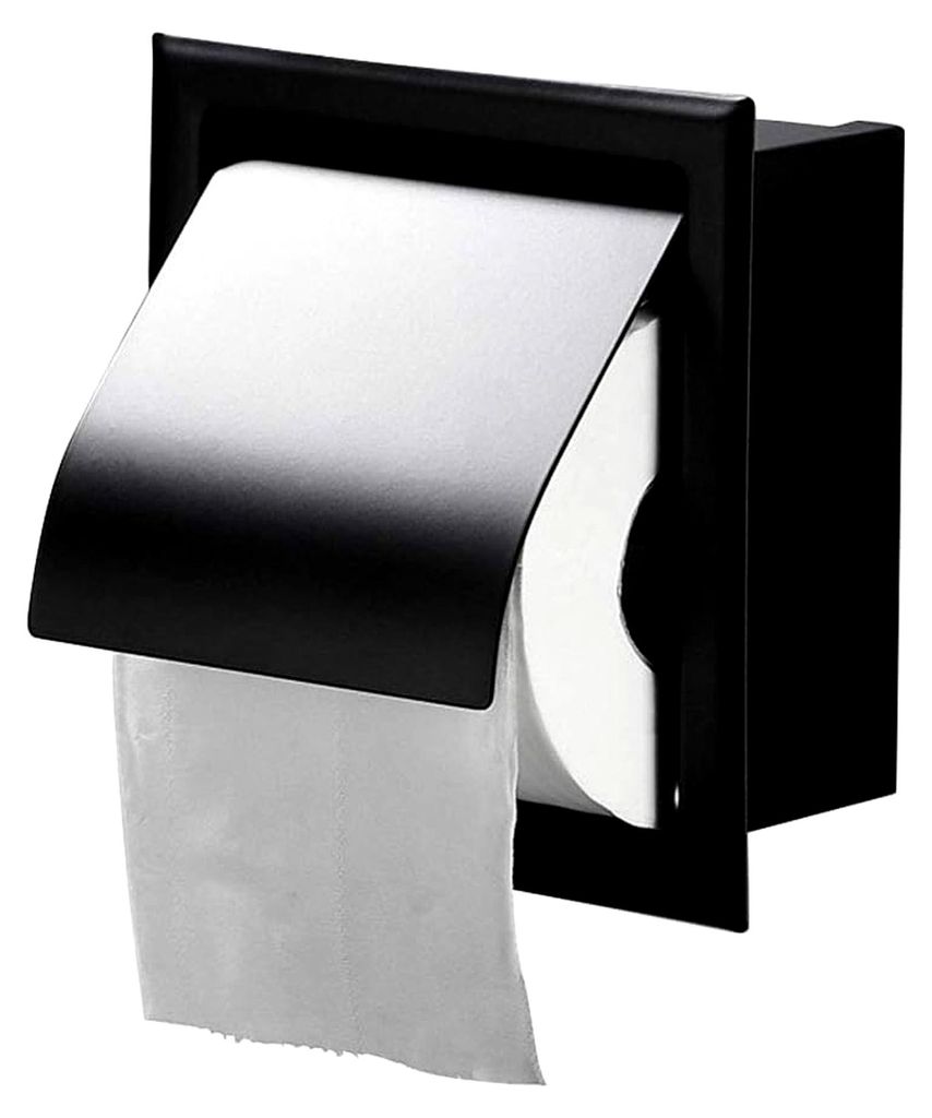 Toilettenpapierhalter aus mattem Schwarz Edelstahl für die Wandmontage im Badezimmer