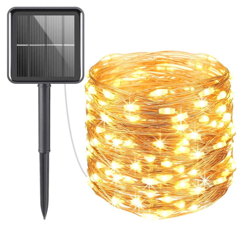BRAINZAP LED Solar Draht Lichterkette IP65 Außen Garten Produktbild 