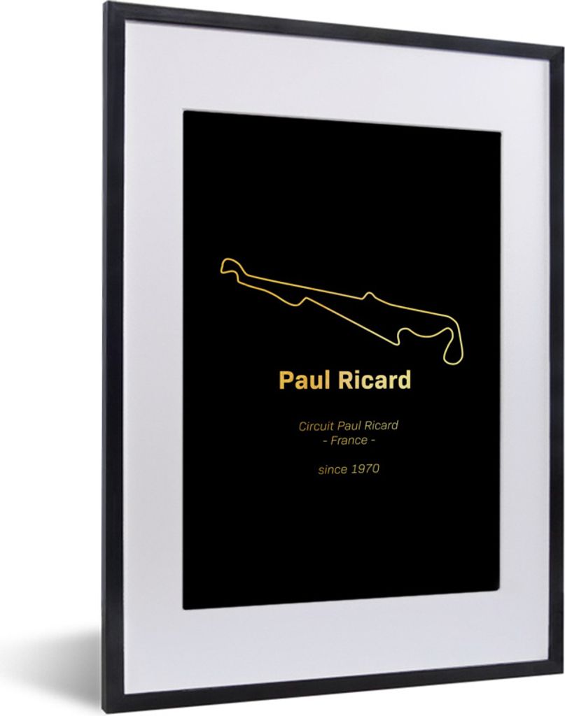 MuchoWow Gerahmtes Poster Frankreich - Formel 1 - Rennstrecke 30x40 cm - Poster mit Schwarzem Bilderrahmen Wandposter Rahmen Foto Bilder - Wandpo...