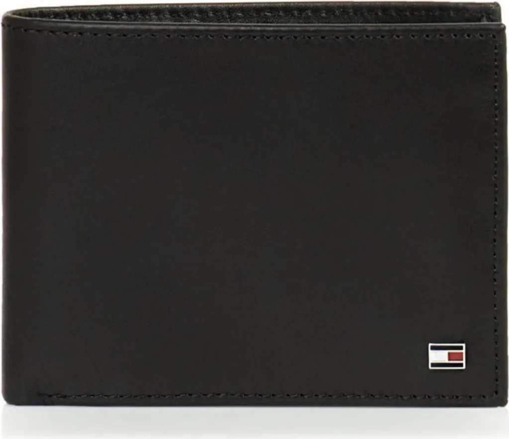 Tommy Hilfiger Gp Eton Portefeuille Noir en Cuir avec Compartiment Pièce