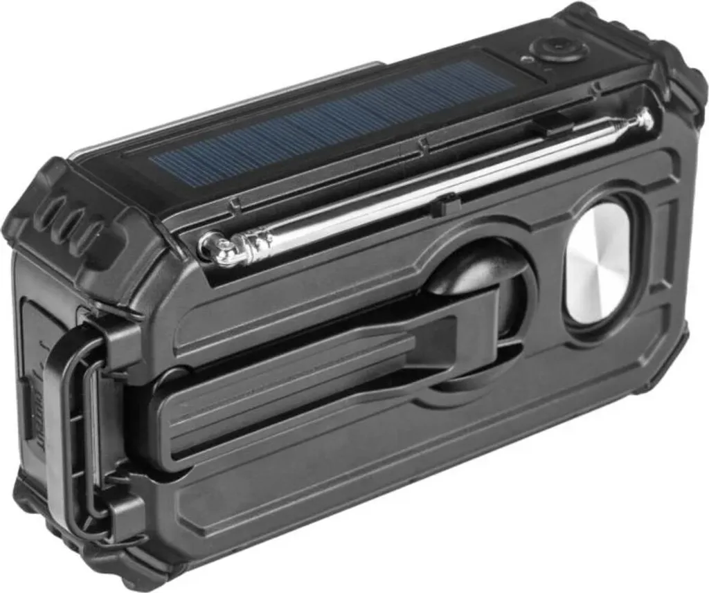 Radio solare DAB+/FM Altoparlante Powerbank Torcia Orologio POWERplus Bison