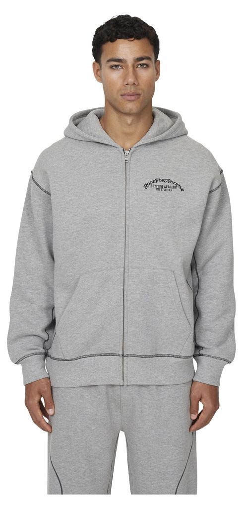 Good For Nothing - Hoodie mit durchgehendem Reißverschluss für Herren WH283 (L) (Grau)