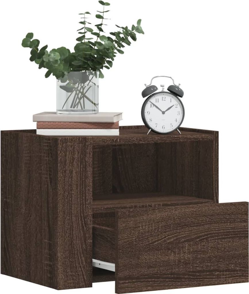 vidaXL Wand-Nachttisch Braun Eichen-Optik 45x30x35 cm