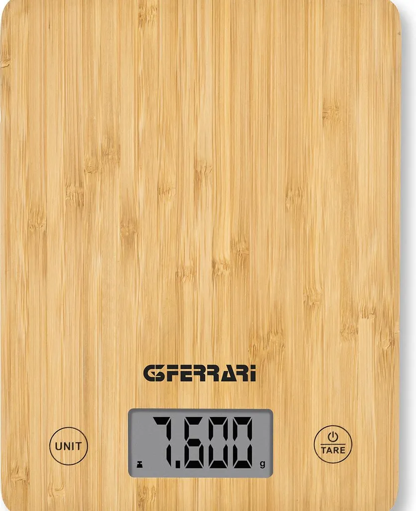 G3 Ferrari G20166 bilancia da cucina Bamboo Superficie piana Rettangolo Bilancia da cucina elettronica