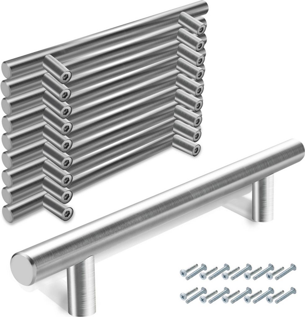 Jiubiaz Möbelgriffe Schrankgriffe Küche Schrankgriff Bad Küchengriff Büro Türgriff 220*160*12MM 100 Stück