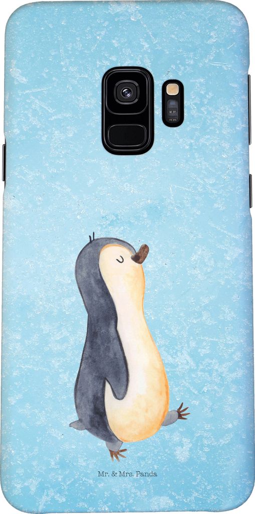 Mr. & Mrs. Panda Samsung Galaxy S9 Handyhülle Pinguin marschieren - Eisblau - Geschenk, Bruder, Schwester, Familie, Hülle, Handy Schutzhülle, Sp...