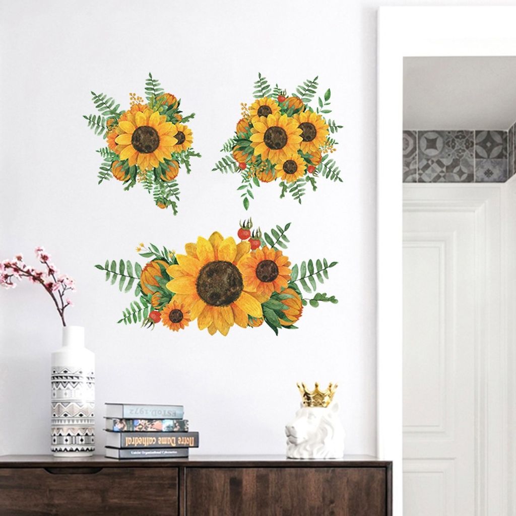 Sonnenblumen Wandaufkleber - Entfernbar, Wasserdicht, Perfekt Für Wohnzimmer & Schlafzimmer