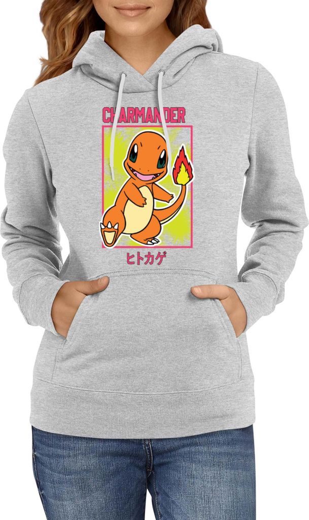 Damen Kapuzenpullover Japan Manga Anime Comics Pokemon 022, Lady M / Grau