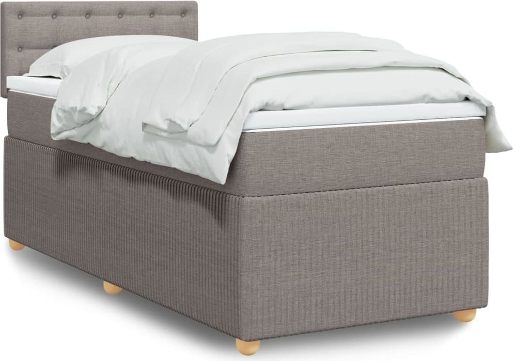 "2026 Promotion" Boxspringbett mit Matratze - Taupe 80x200 cm - Stoff - Polsterbett CC15016