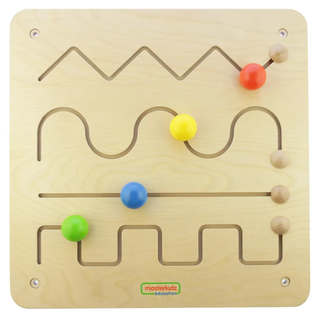 Tableau de Motricité Fine en Bois Masterkidz - Labyrinthe Montessori