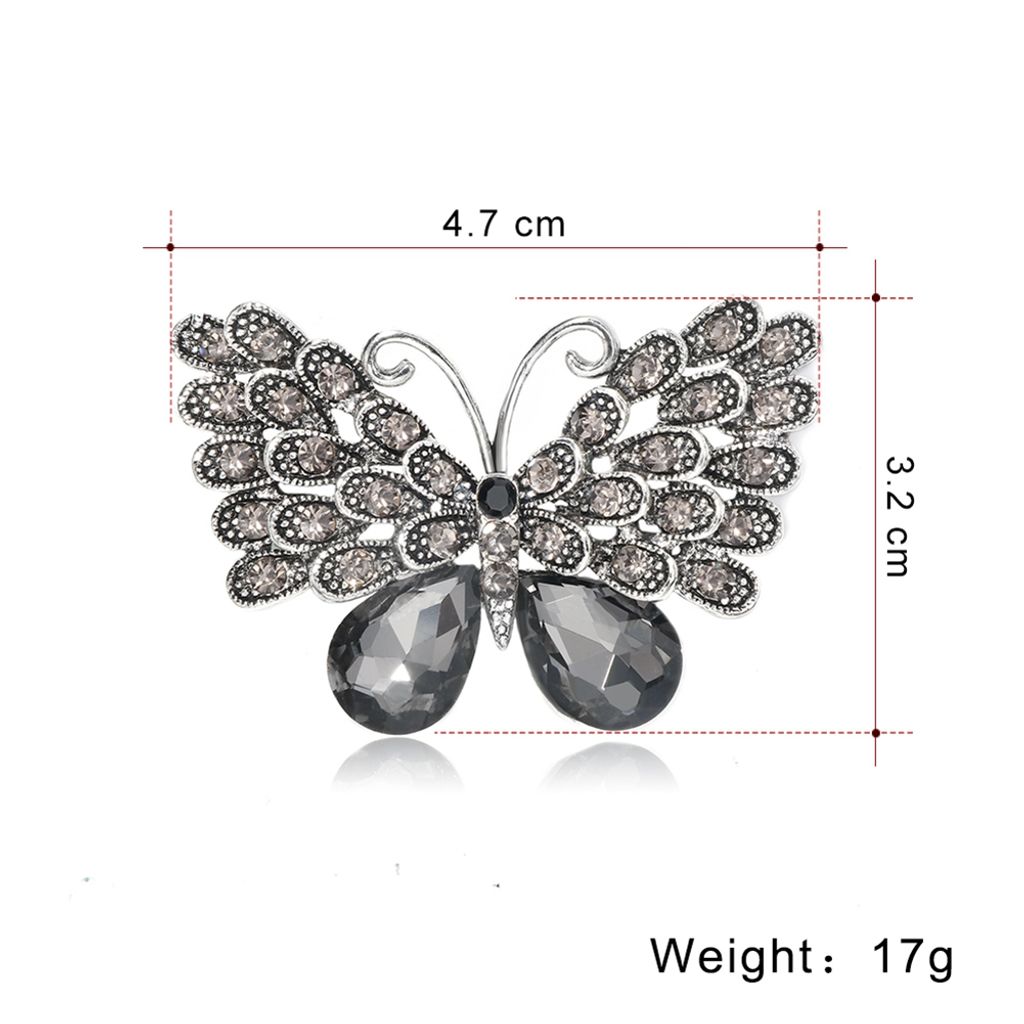 Vintage-Schmetterling-Haarspange Mit Strass – Glänzender Clip Für Hochzeit, Party Oder Alltag