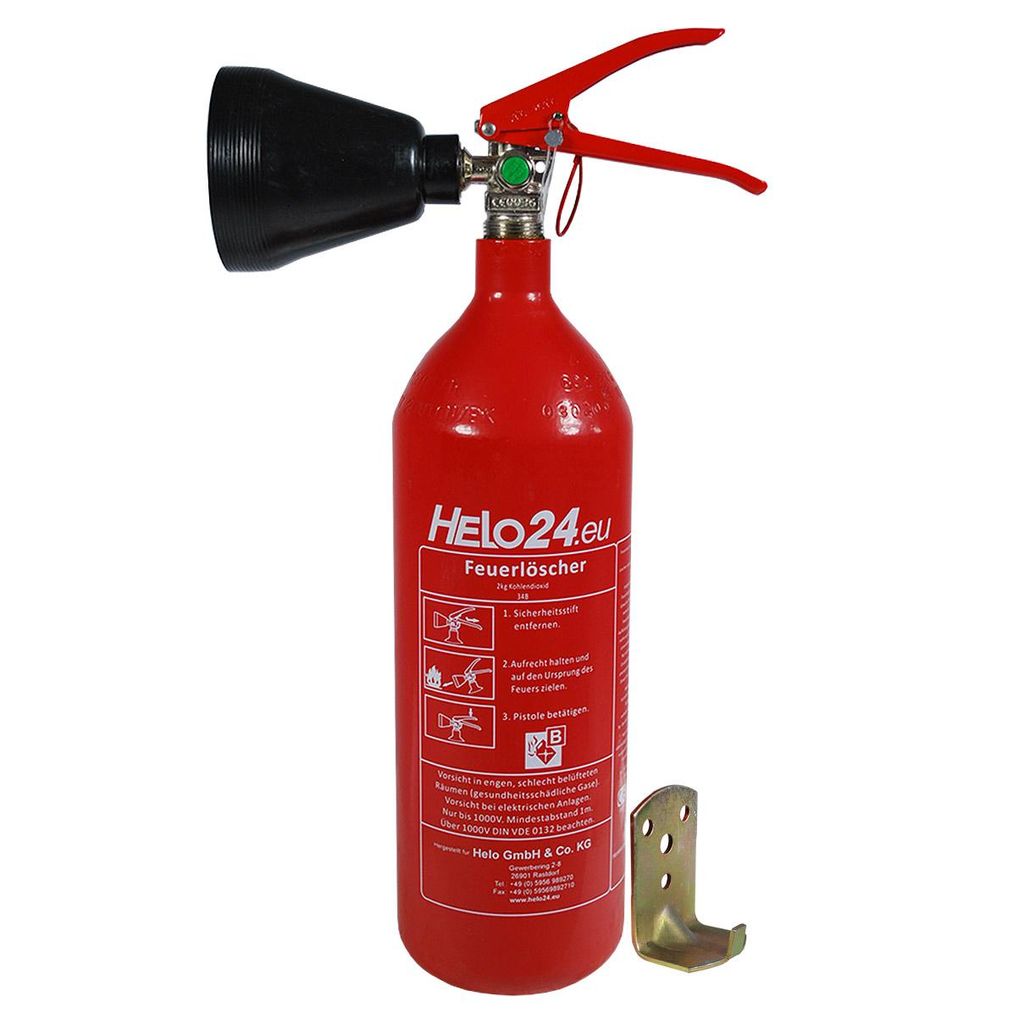 Feuerlöscher 2kg CO2 Kohlendioxid Löscher Brandschutz 34B mit Wandhalterung