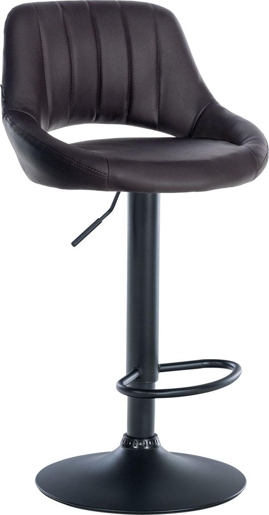 Barhocker SEGAD - Kunstleder Braun 47x48x85 cm Schwarz | Barstuhl Höhenverstellbar Mit Lehne Drehbar Tresenhocker Tresenstuhl Kneipenhocker