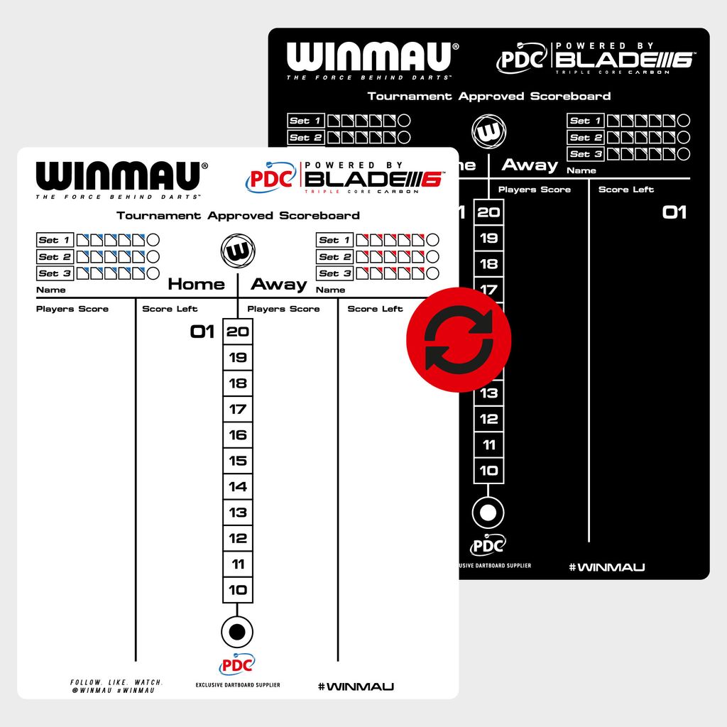 Winmau Official Tournament Scoreboardset - Dart Scoreboard Produktbild 